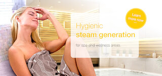 Hygienic steam generation for spa and wellness areas.